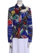 Julien David Silk Printed Button-Up Top