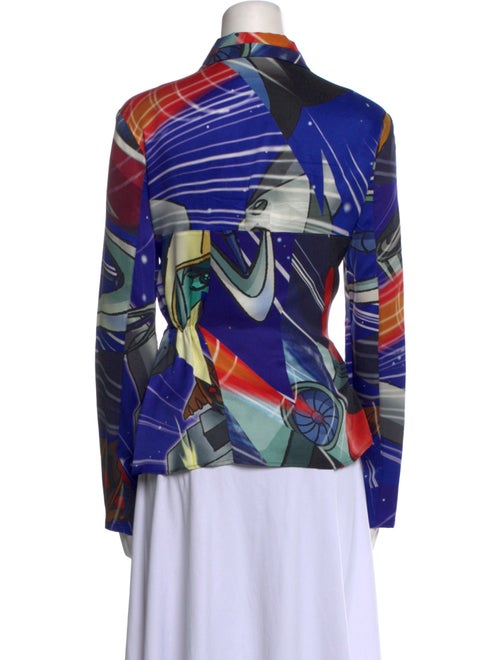 Julien David Silk Printed Button-Up Top