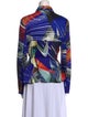 Julien David Silk Printed Button-Up Top