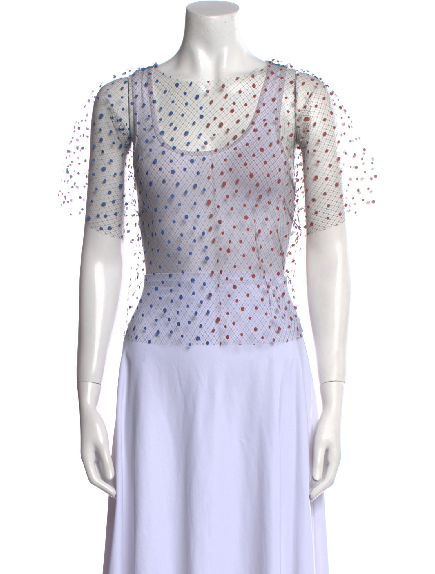 Julien David Polka Dot Print Crew Neck T-Shirt