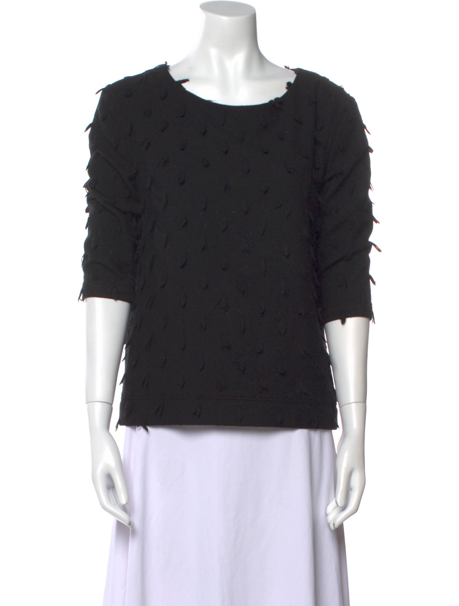 Julien David Wool Scoop Neck Top