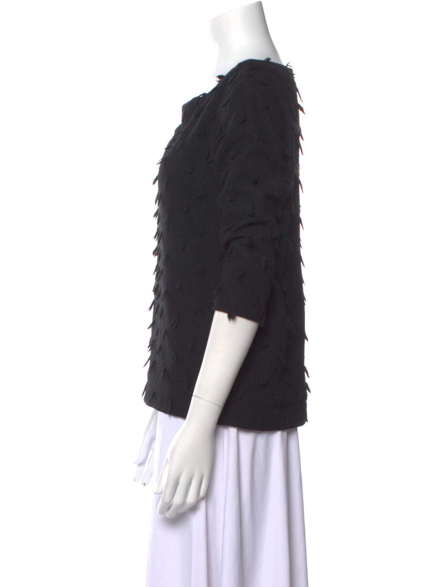 Julien David Wool Scoop Neck Top