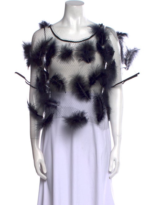 Julien David Scoop Neck Short Sleeve Blouse