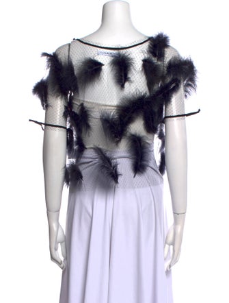 Julien David Scoop Neck Short Sleeve Blouse