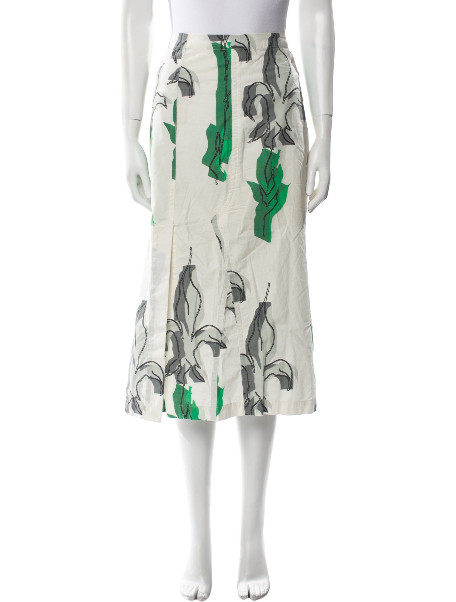 Julien David Floral Print Midi Length Skirt