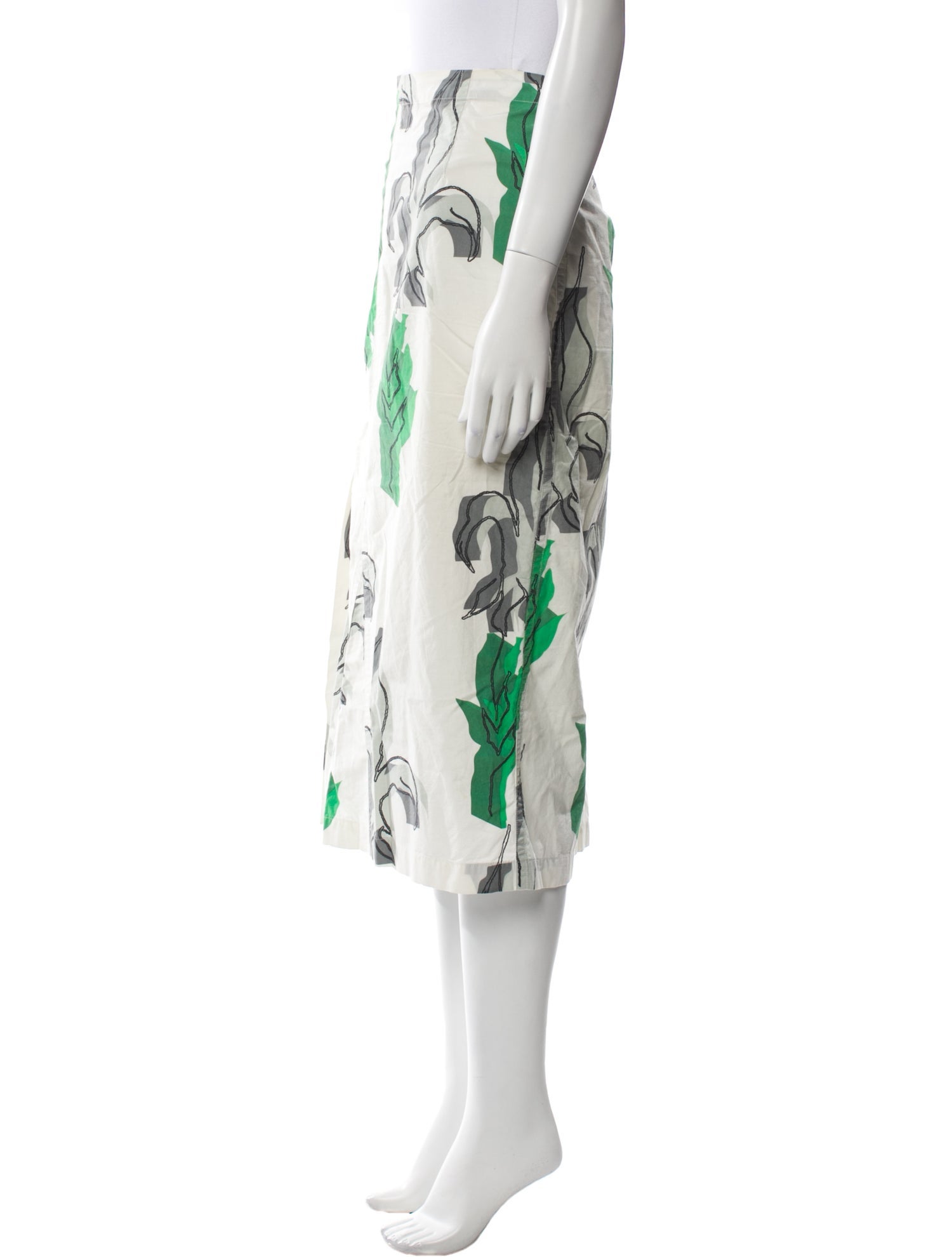 Julien David Floral Print Midi Length Skirt