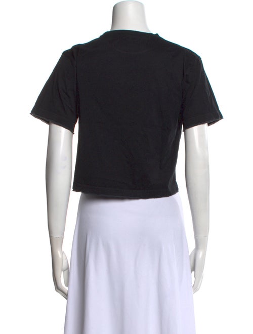 Julien David Graphic Print Crew Neck Crop Top