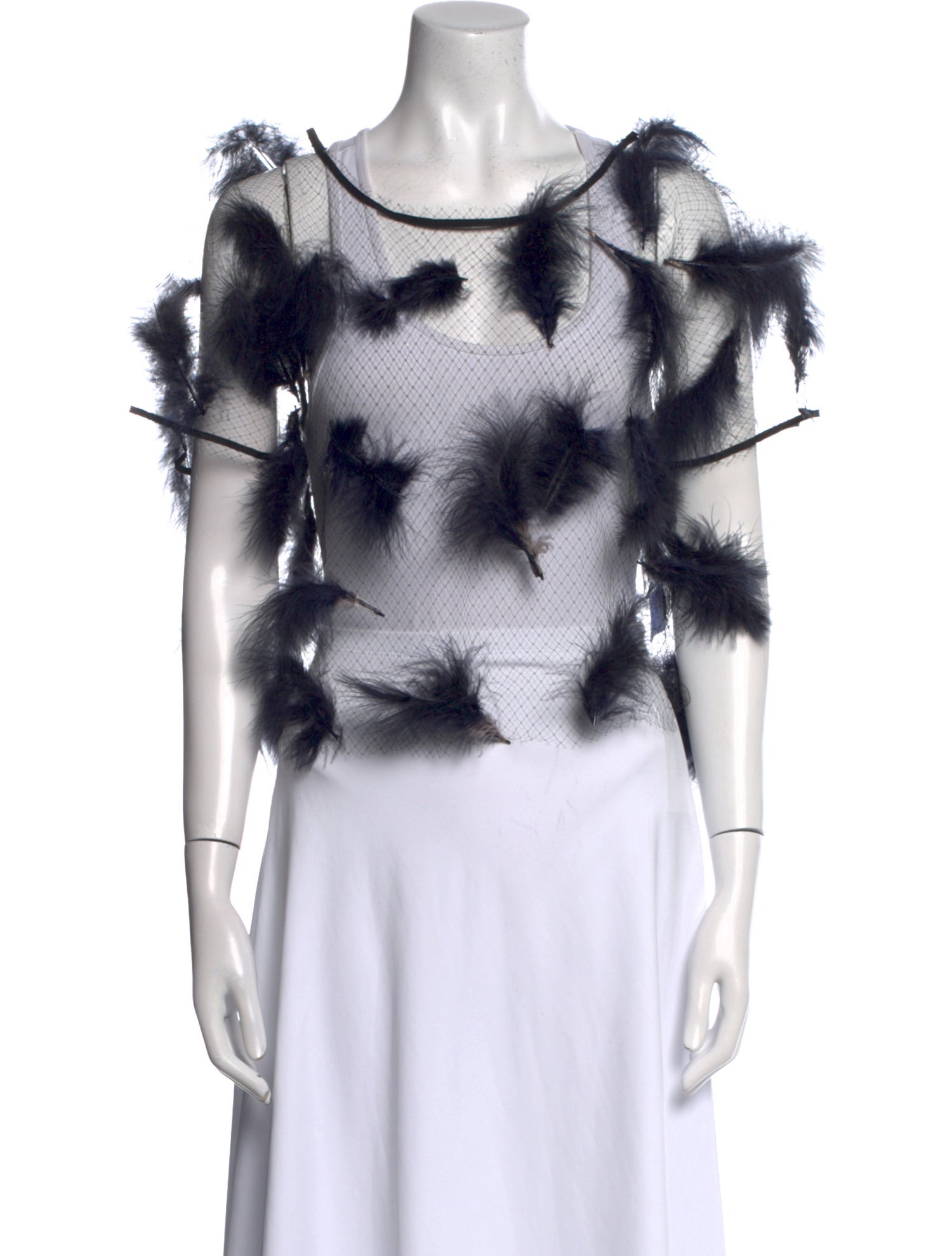 Julien David Nylon Scoop Neck Crop Top