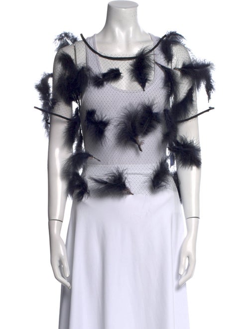 Julien David Nylon Scoop Neck Crop Top