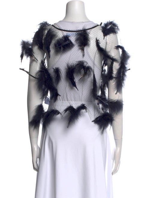 Julien David Nylon Scoop Neck Crop Top