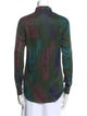 Julien David Silk Printed Button-Up Top
