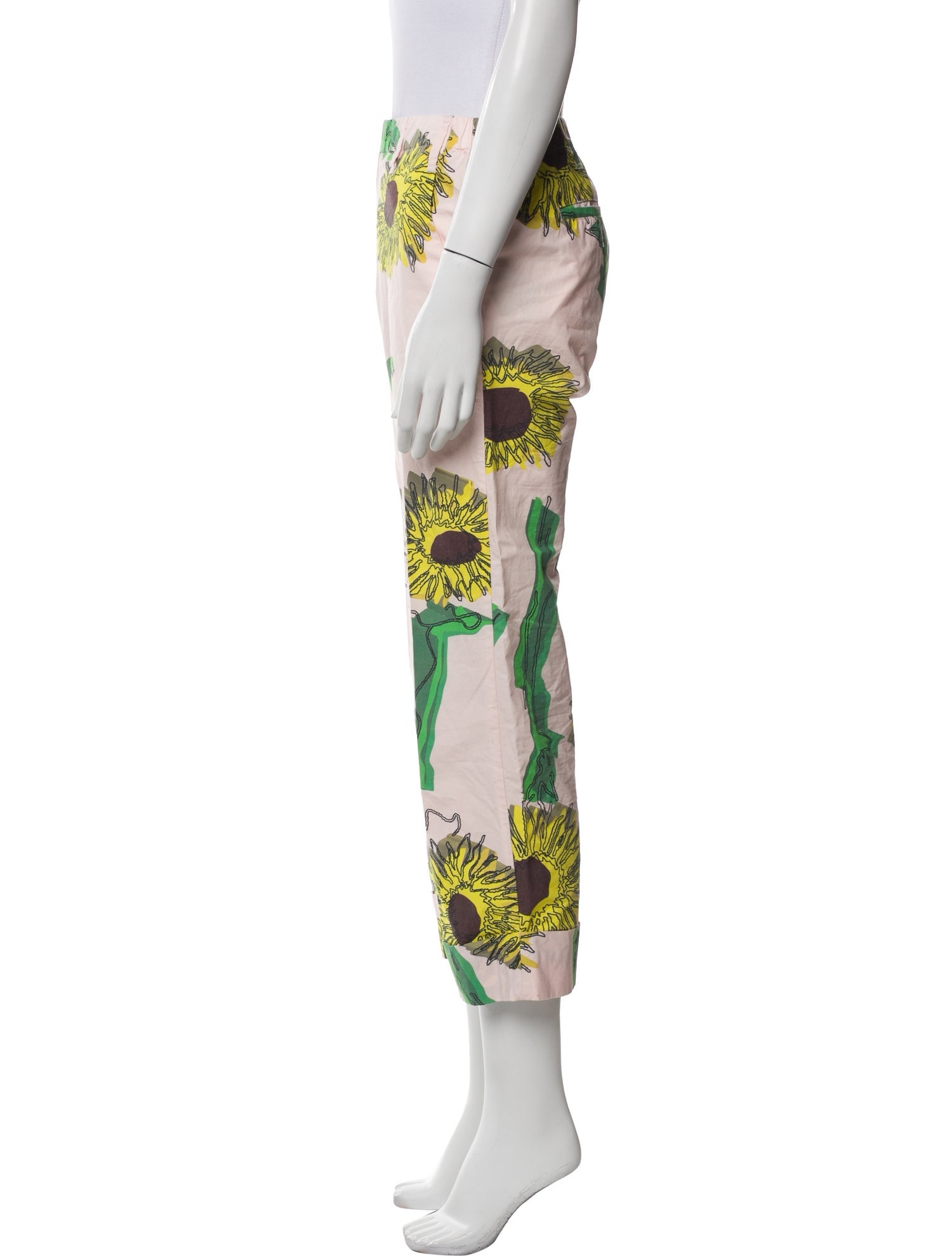 Julien David Floral Print Straight Leg Pants