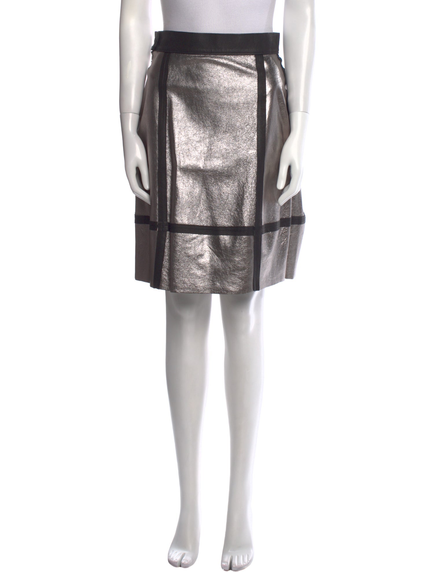 Julien David Leather Knee-Length Skirt