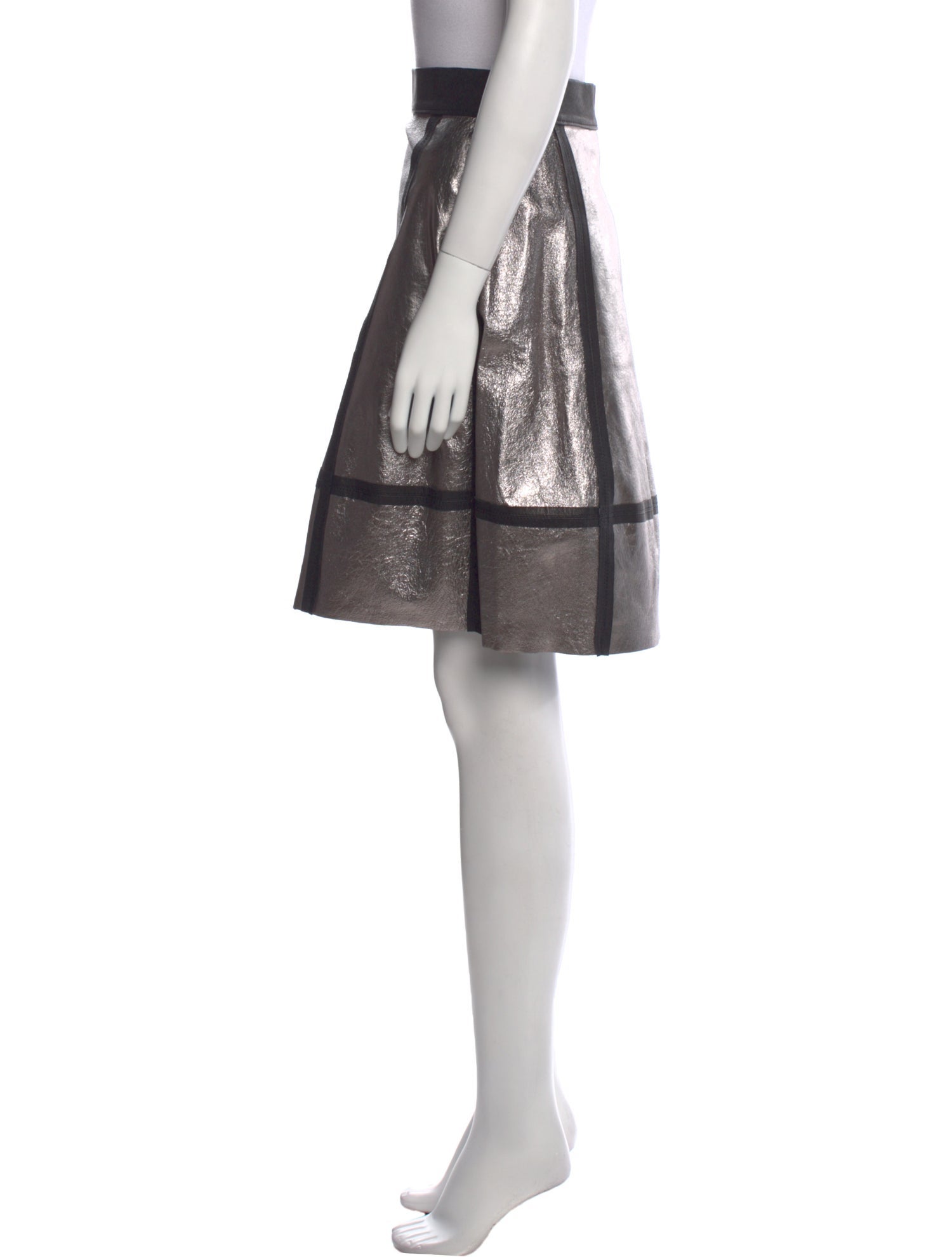 Julien David Leather Knee-Length Skirt