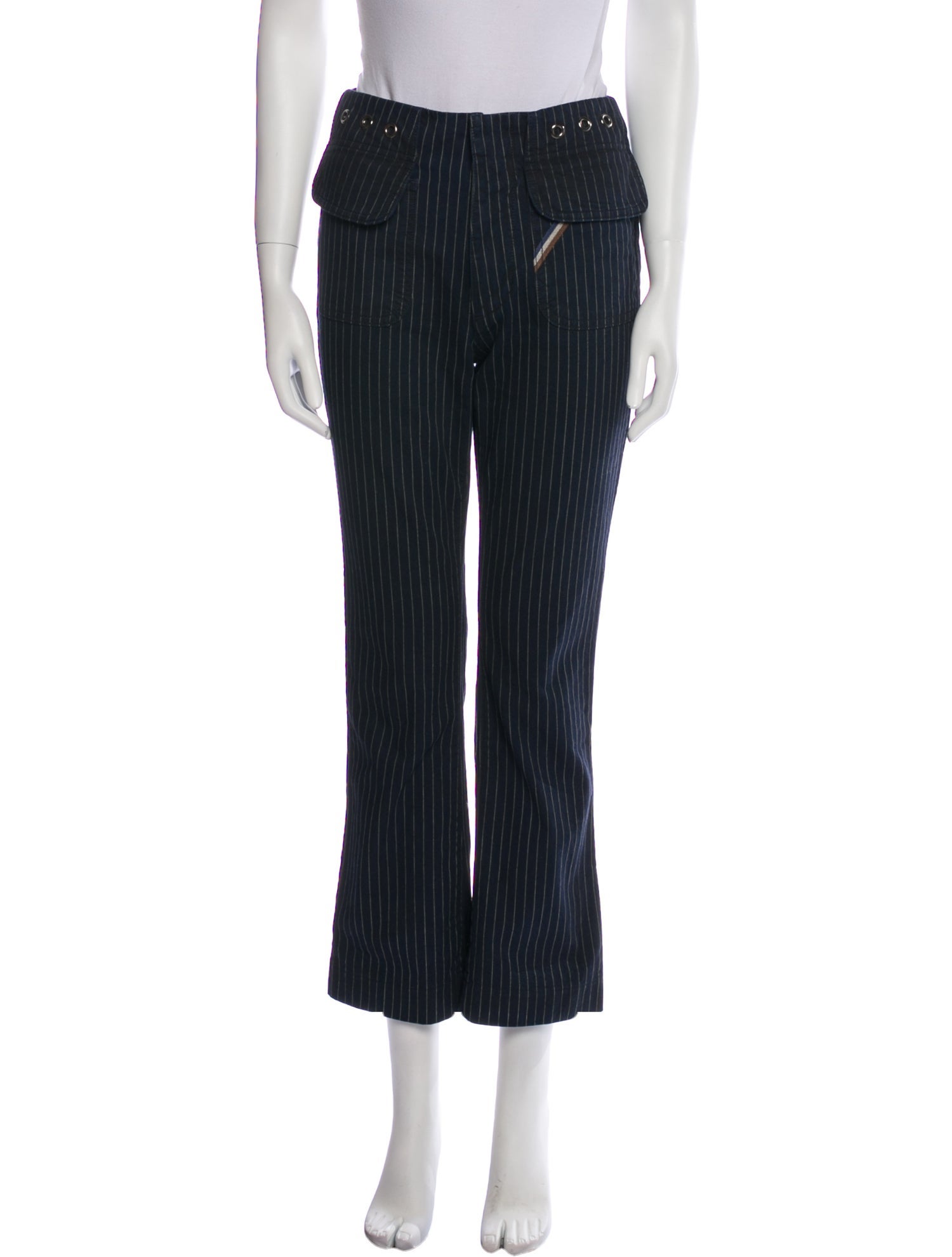 Jean Atelier Striped Straight Leg Pants
