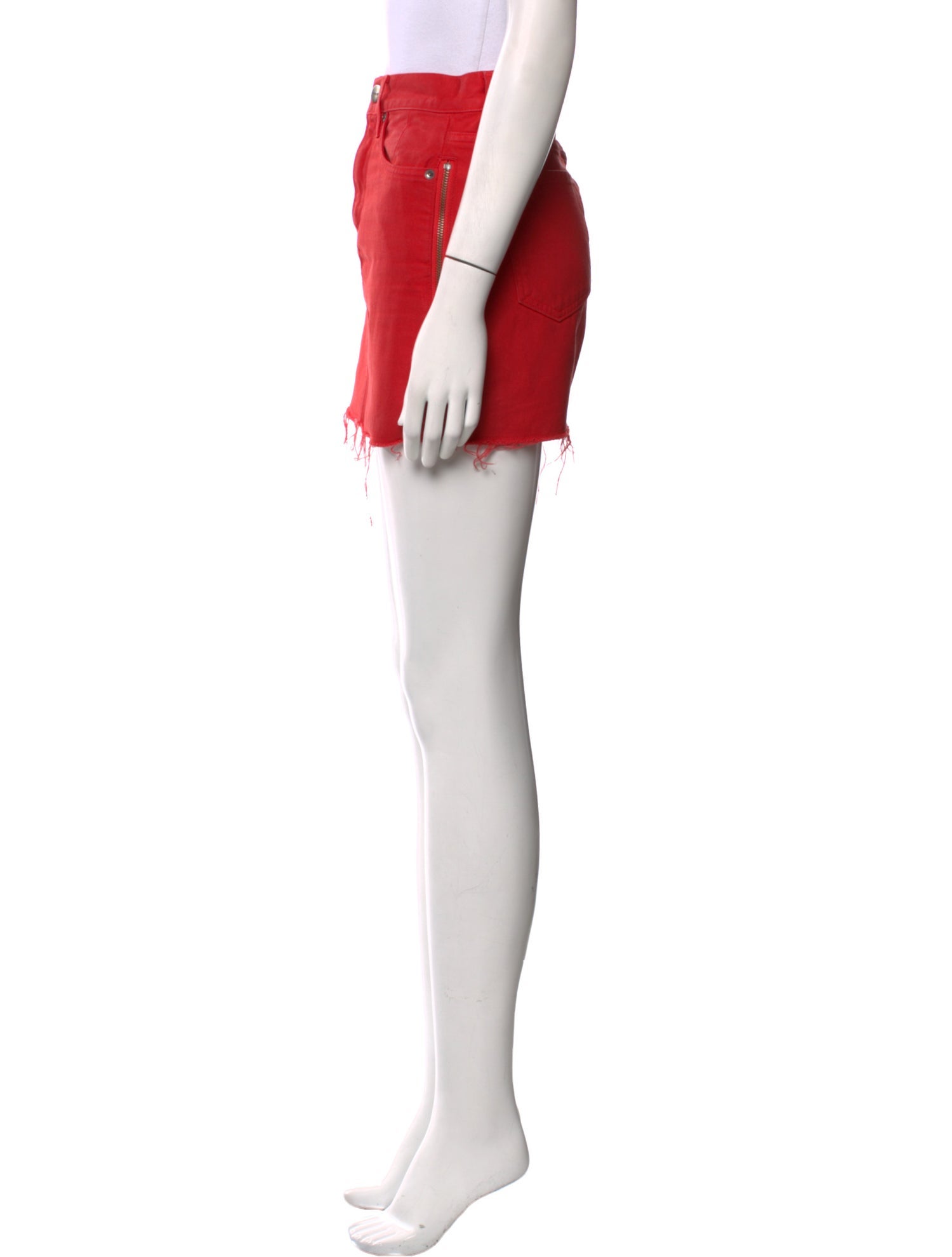 Jean Atelier Raw-Edge Trim Mini Skirt