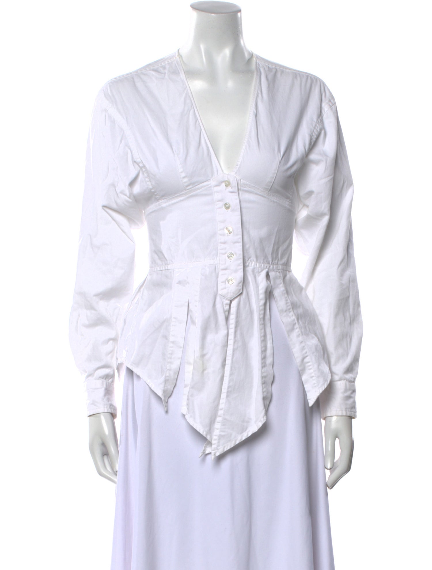 Jean Atelier V-Neck Long Sleeve Blouse