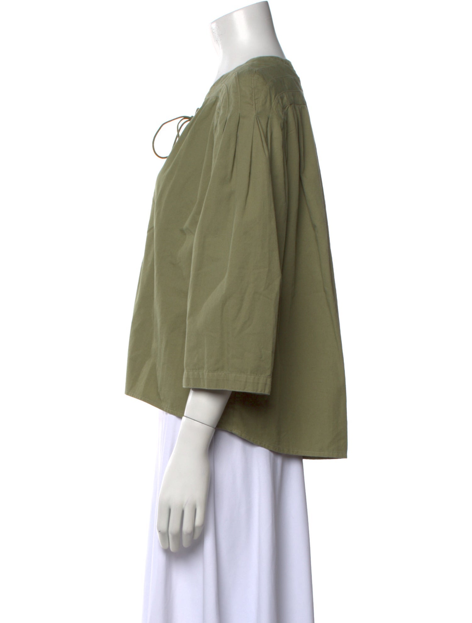 Jean Atelier V-Neck Three-Quarter Sleeve Blouse