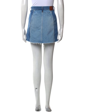 Jean Atelier Raw-Edge Trim Mini Skirt