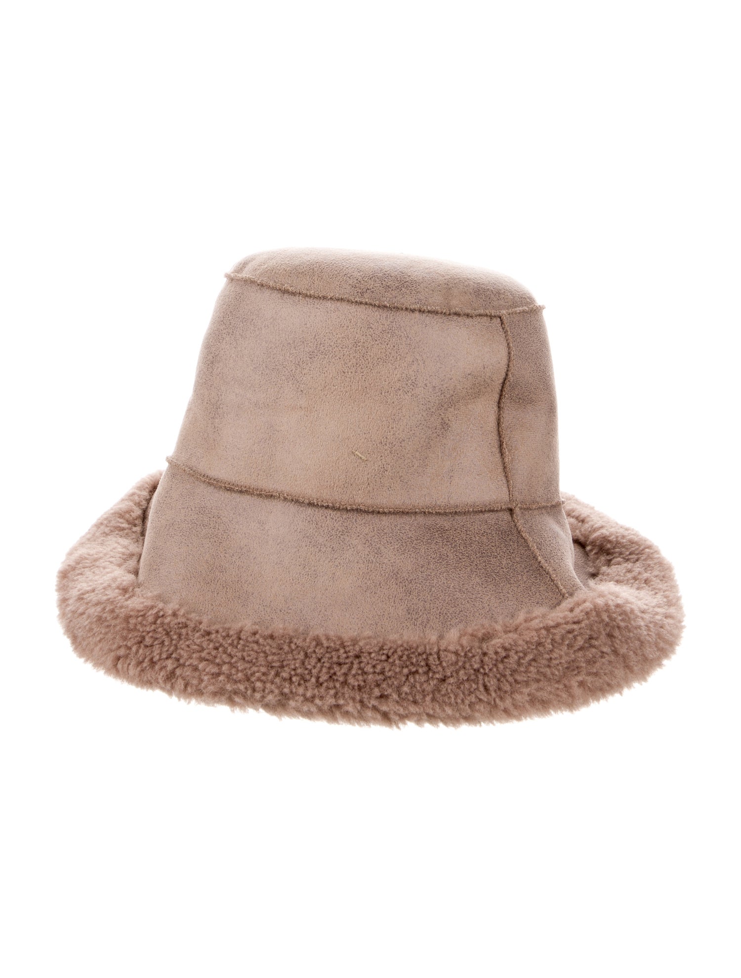 Jakke Brown Colorblocked Faux Sherpa Bucket Hat