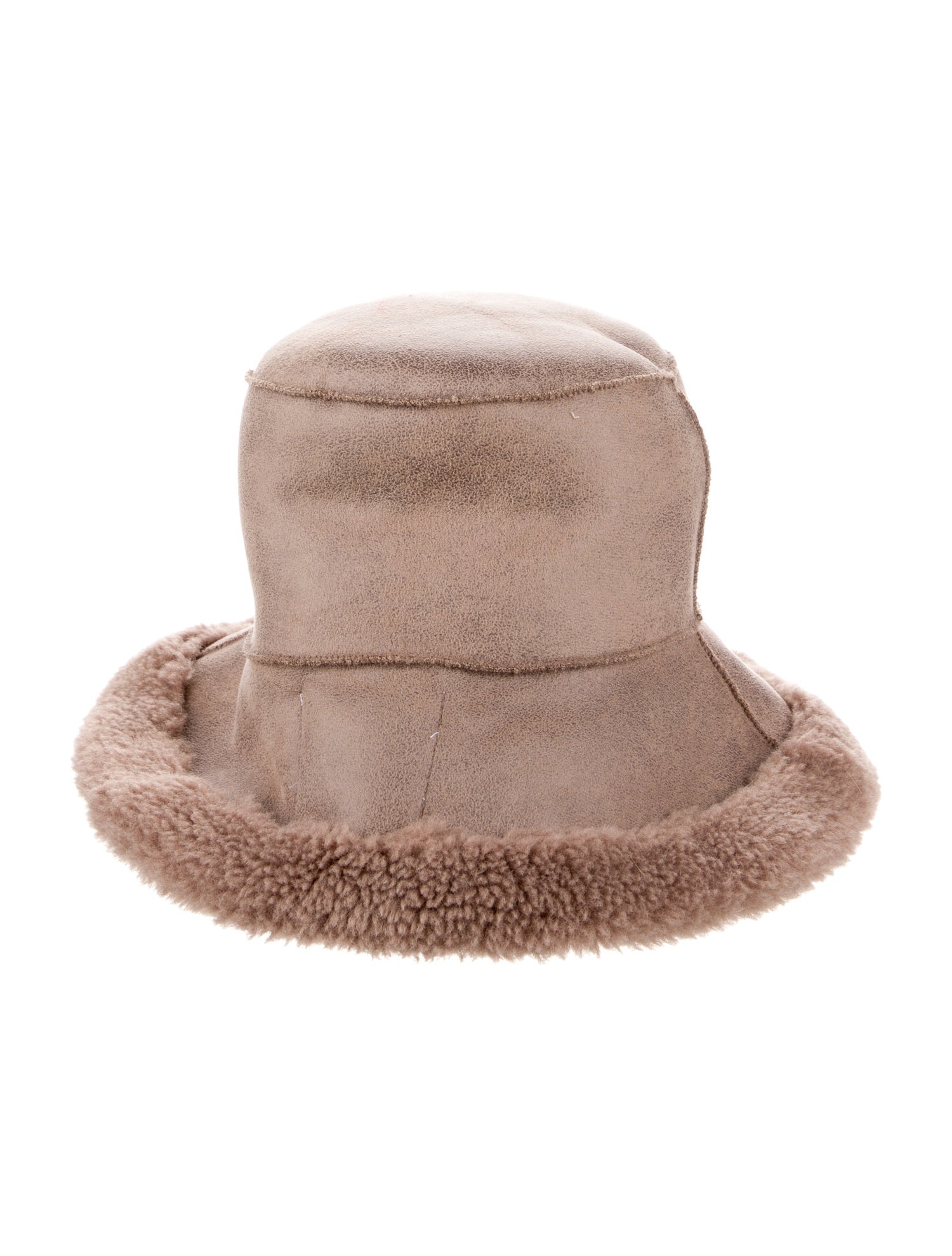 Jakke Brown Colorblocked Faux Sherpa Bucket Hat