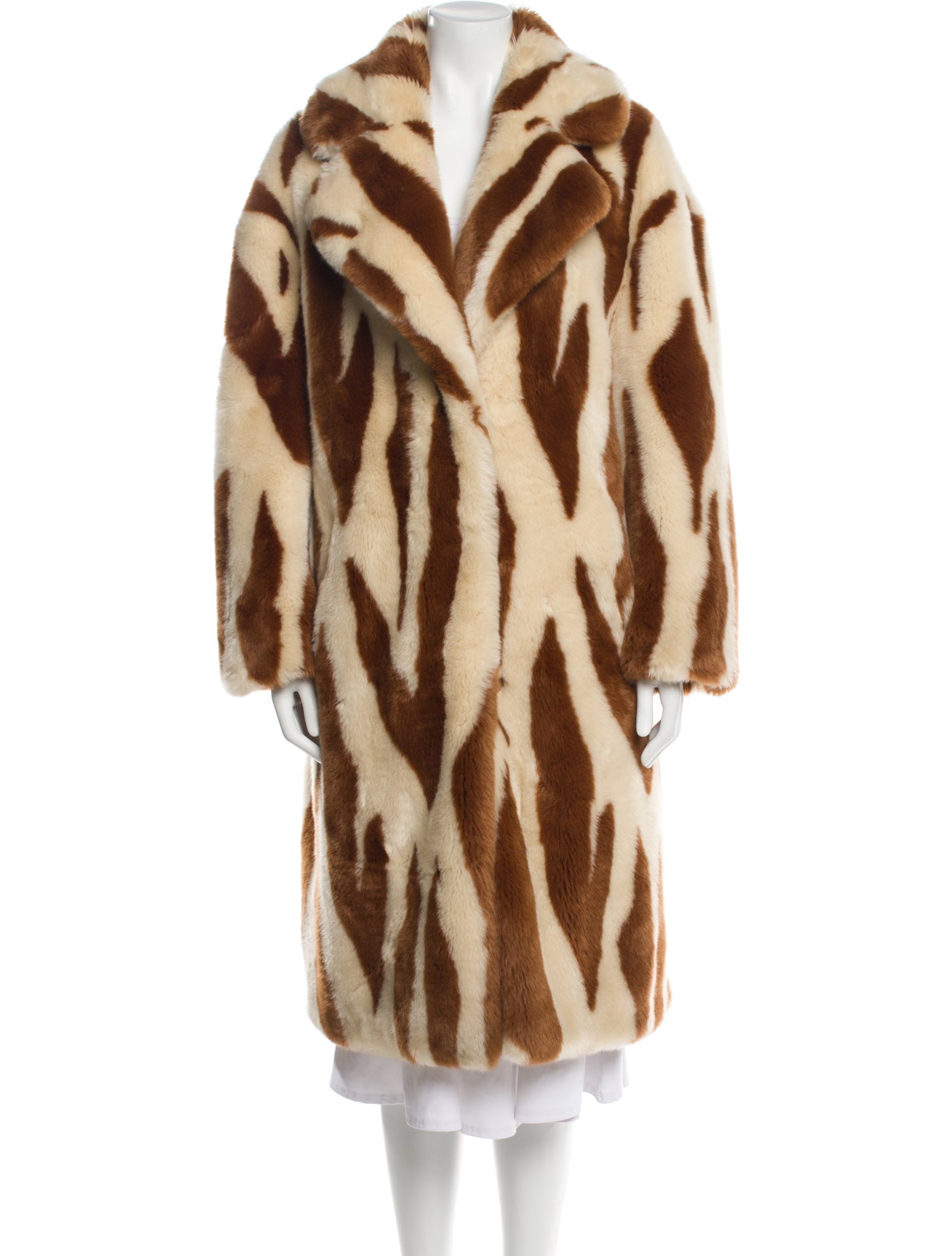 Jakke Striped Faux Fur Coat