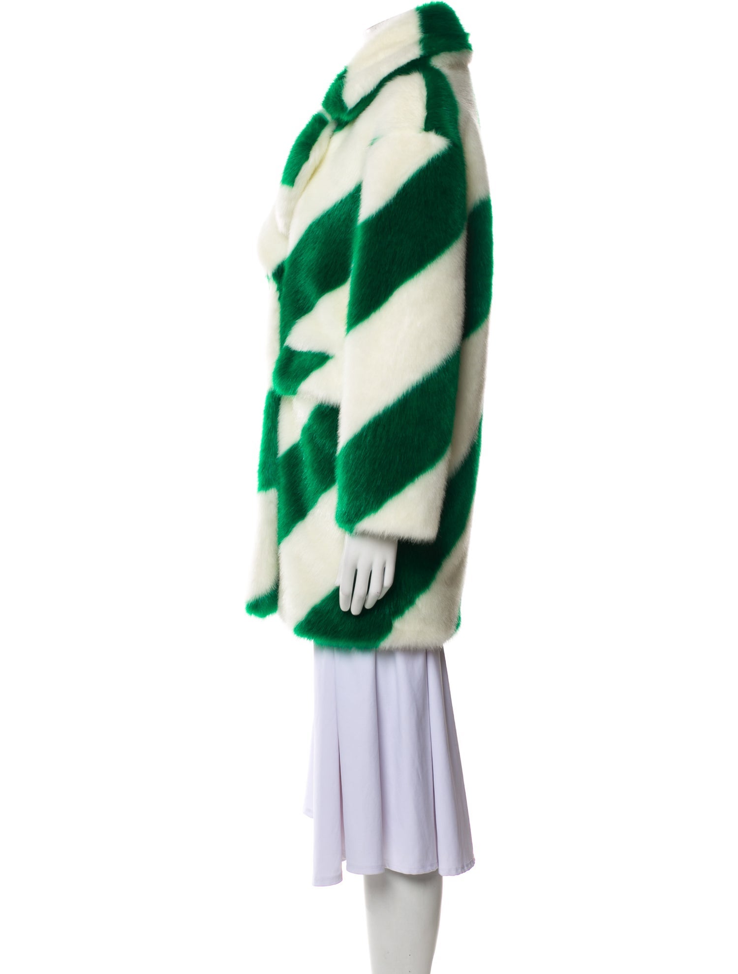 Jakke Striped Faux Fur Coat