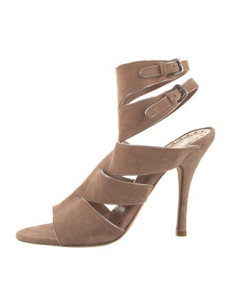 Jean-Michel Cazabat for Sophie Theallet Suede Leather Trim Embellishment Gladiator Sandals