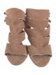 Jean-Michel Cazabat for Sophie Theallet Suede Leather Trim Embellishment Gladiator Sandals