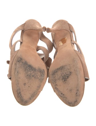 Jean-Michel Cazabat for Sophie Theallet Suede Leather Trim Embellishment Gladiator Sandals