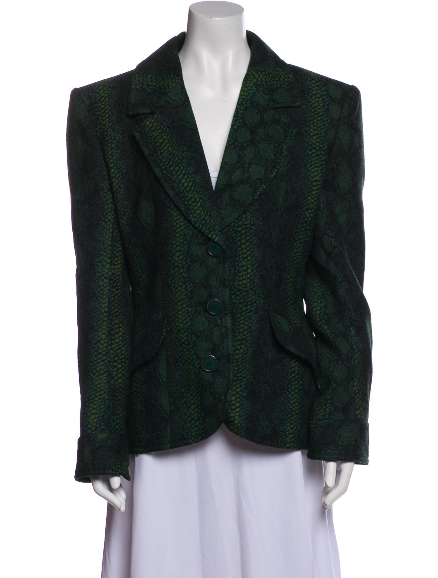 Jean-Louis Scherrer Wool Animal Print Blazer