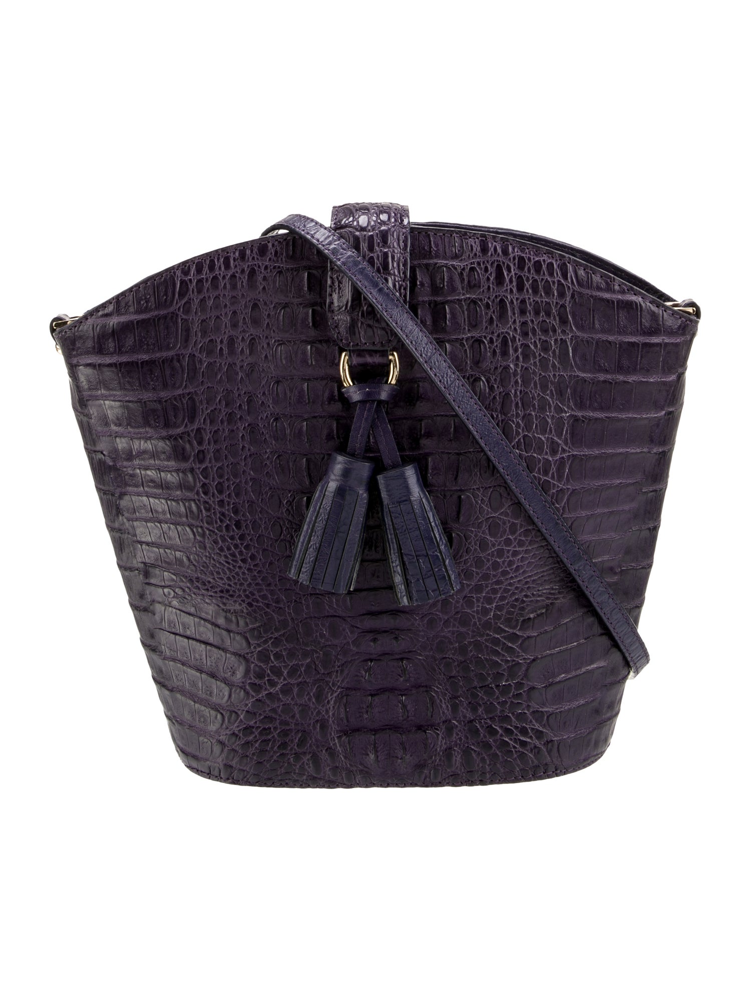 Jean-Louis Scherrer Embossed Leather Bucket Bag