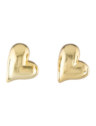 Jenny Bird Art Heart Button Studs Earrings