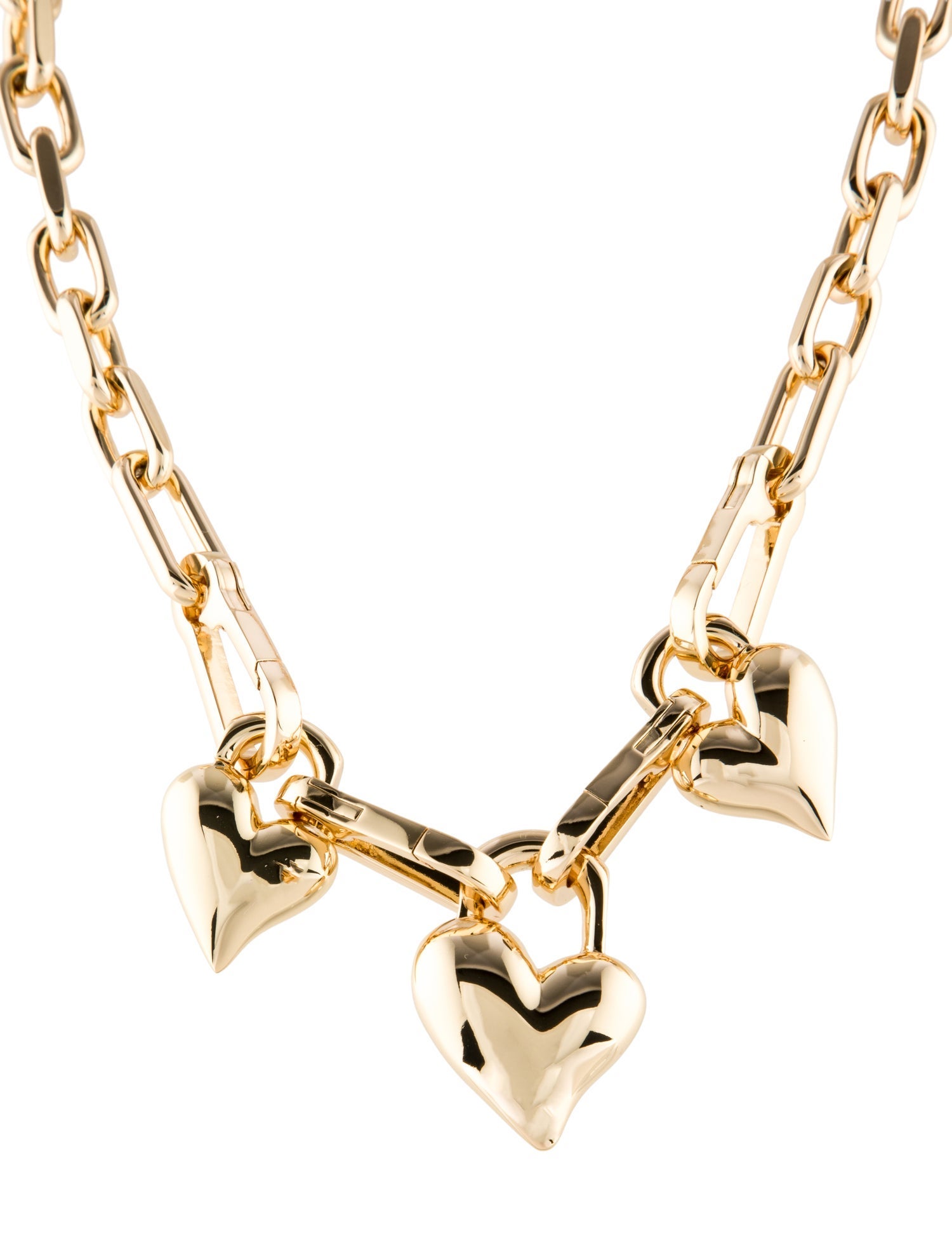Jenny Bird Padlock Triple Heart Pendant Necklace