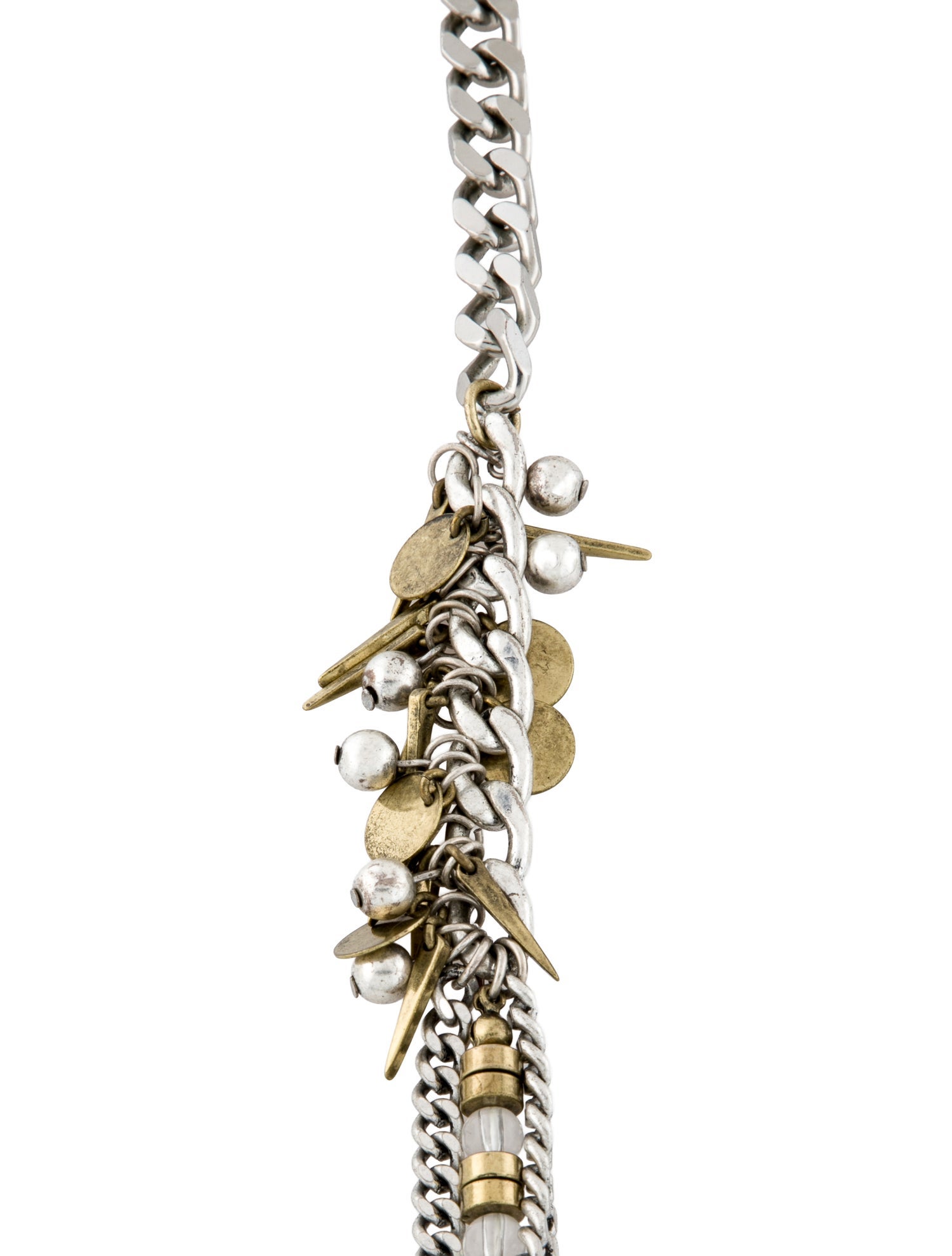 Jenny Bird Two-Tone Bead Triple Chain Multistrand Necklace