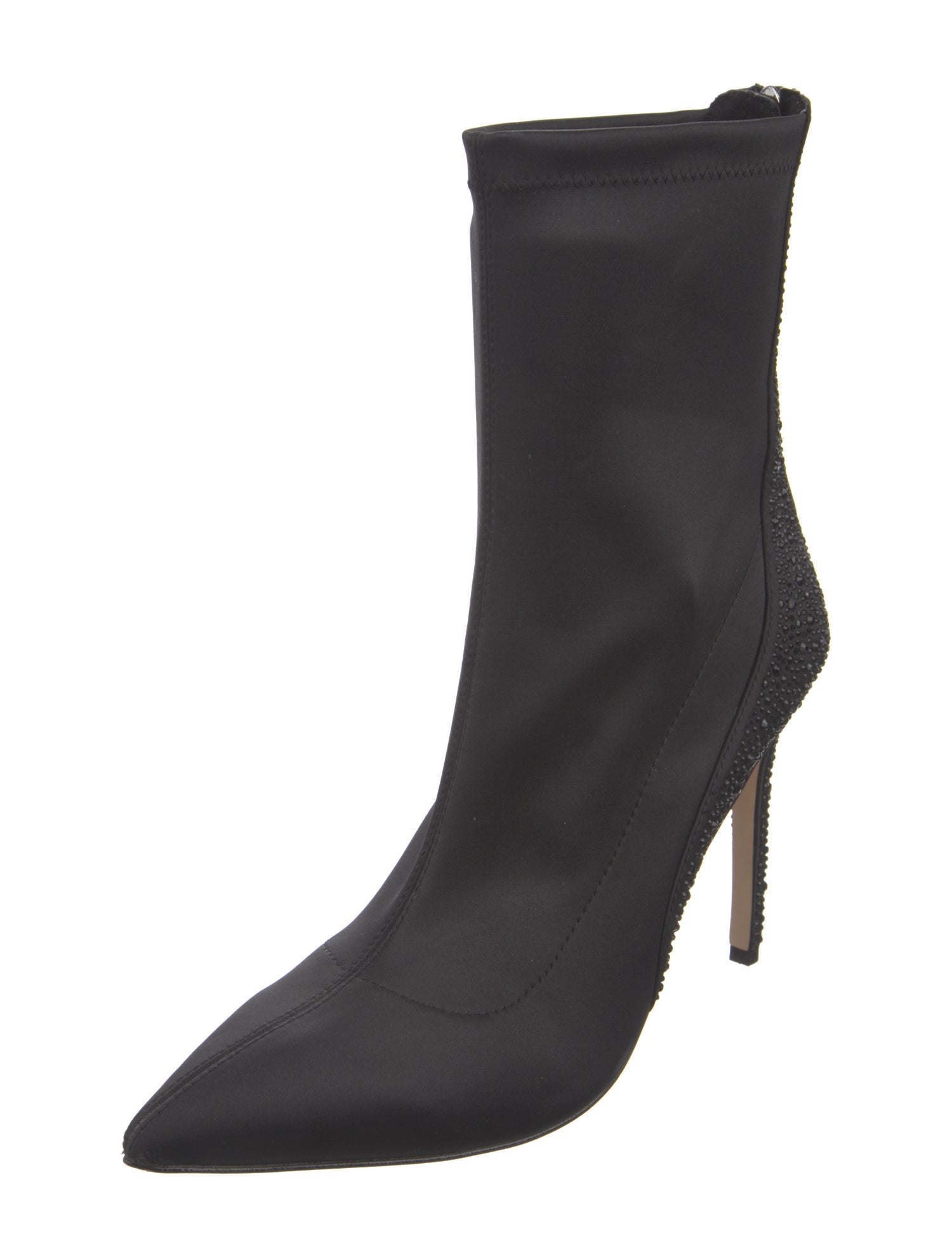 Jewel Badgley Mischka Satin Crystal Embellishments Boots