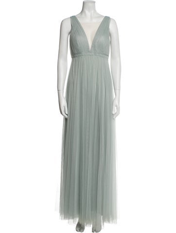 Jenny Yoo Dresses V-Neck Long Dress Petite