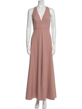 Jenny Yoo Plunge Neckline Long Dress