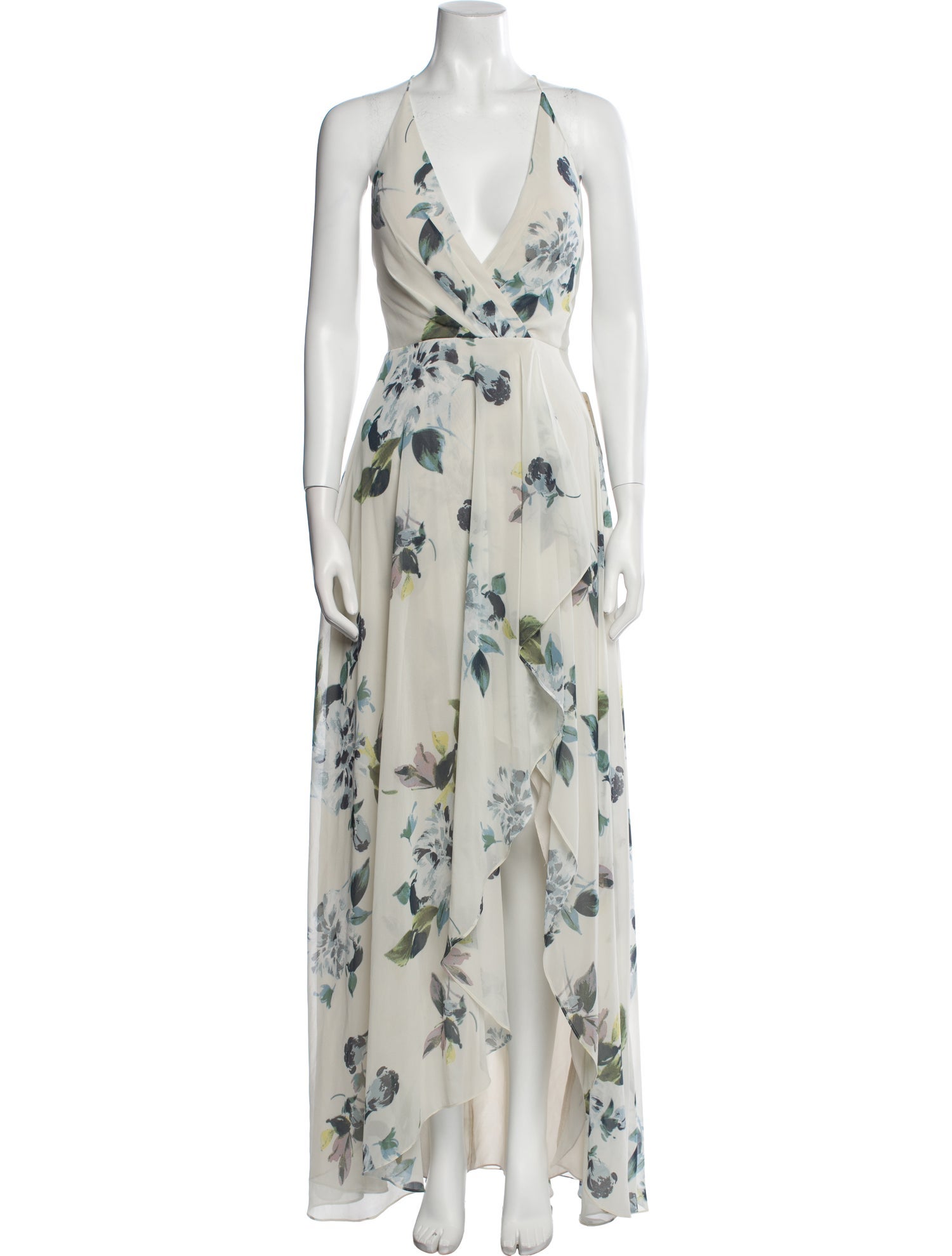 Jenny Yoo Floral Print Long Dress w/ Tags