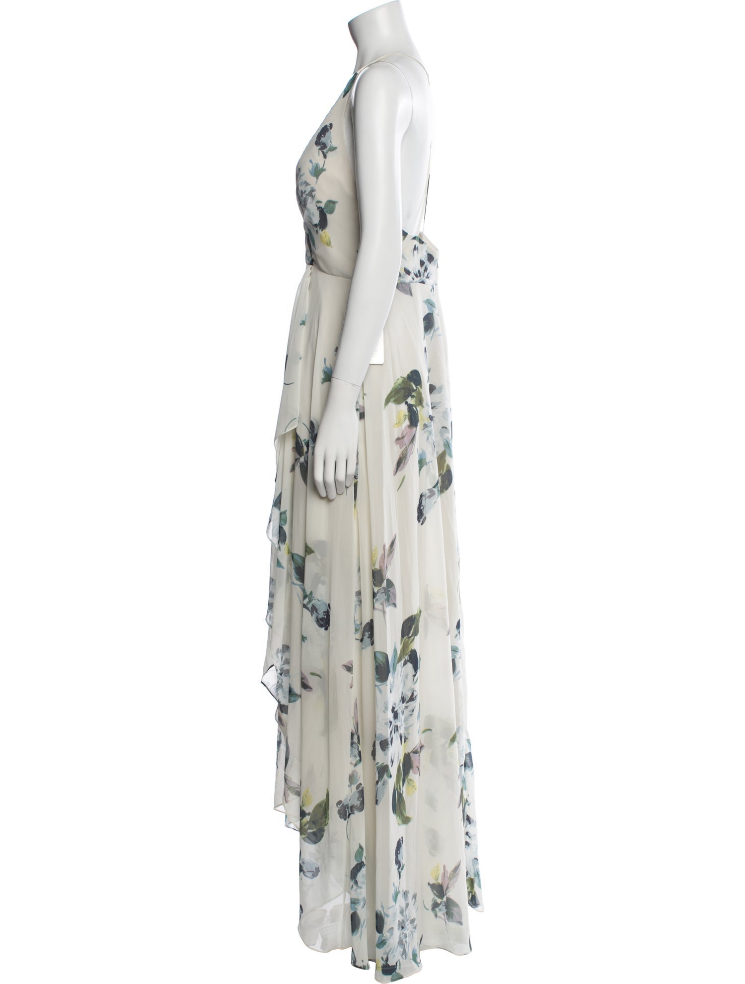 Jenny Yoo Floral Print Long Dress w/ Tags