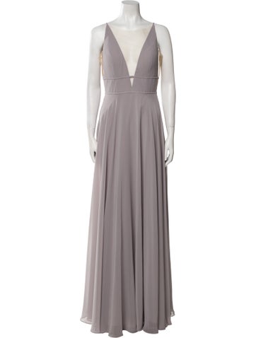 Jenny Yoo Dresses Plunge Neckline Long Dress US 6 | M