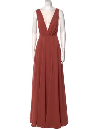 Jenny Yoo V-Neck Long Dress
