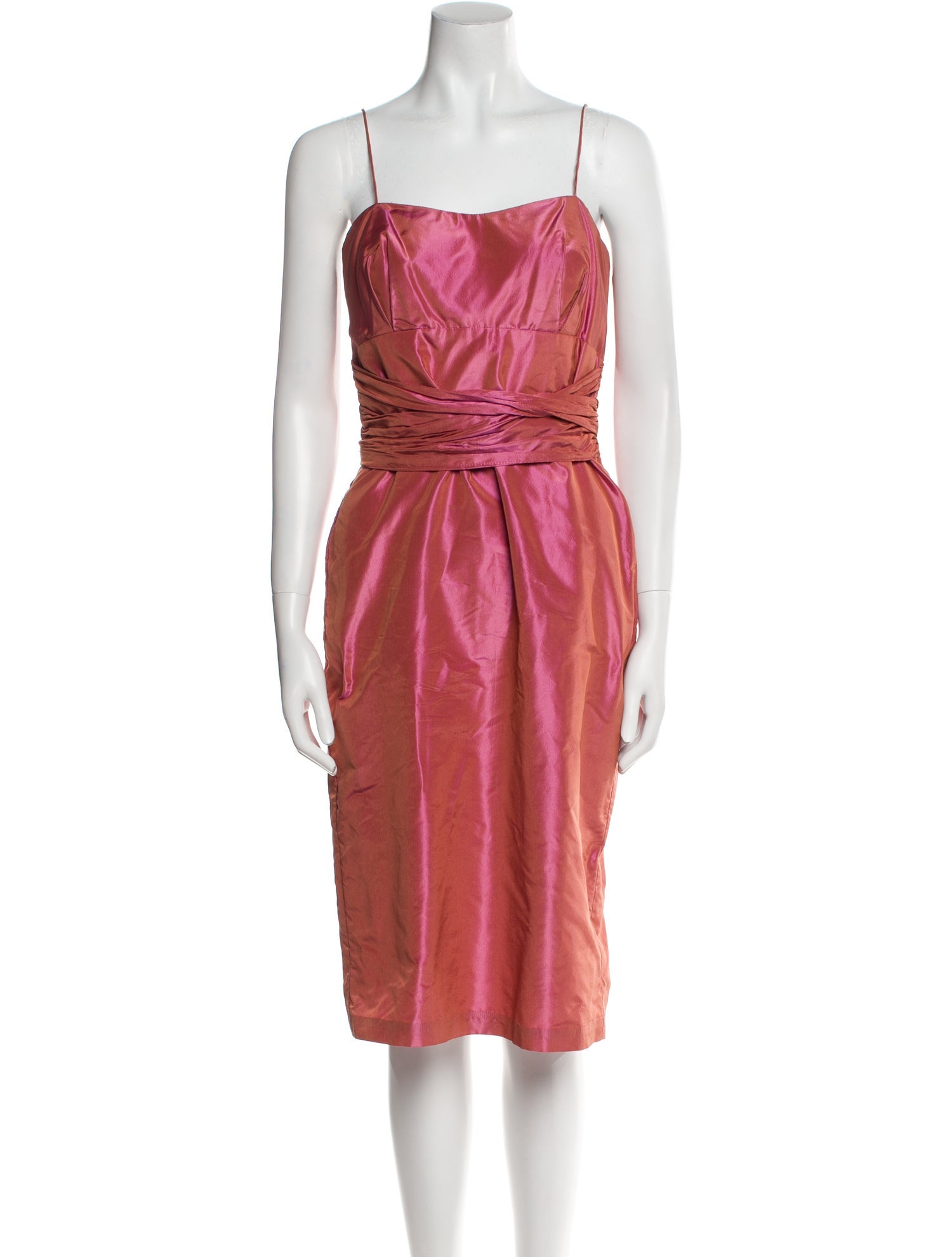 Jenny Yoo Square Neckline Midi Length Dress