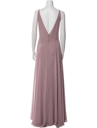 Jenny Yoo V-Neck Long Dress