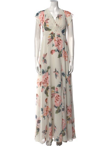 Jenny Yoo Dresses Floral Print Long Dress US 8 | M