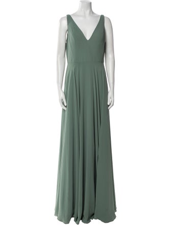 Jenny Yoo V-Neck Long Dress