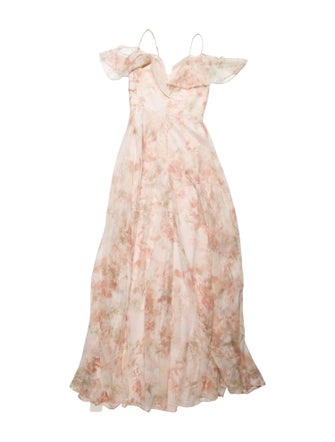 Jenny Yoo Floral Print Long Dress
