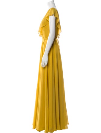 Jenny Yoo V-Neck Long Dress