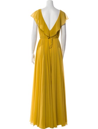 Jenny Yoo V-Neck Long Dress