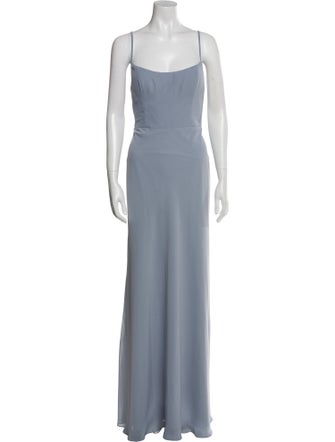 Jenny Yoo Square Neckline Long Dress